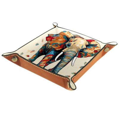 Elephant Dice Tray PU Leather Dice Rolling Tray Folding Dice Holder for Dice Games, Like RPG, DND and Other Table Games