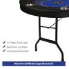 Upgrade Foldable Poker Table for 10 Players - Texas Holdem & Blackjack Board Game Table - Large Casino Table with 10 Stainless Steel Cup Holders & Padded Rails - Perfect for Texas Casino Leisure Game view 2
