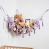 Amdermi Boho Nursery Stuffed Animal Net or Hammock Plush Toy Storage Net Kid's Playroom Hanging Organizer Stuffed Animal Display Plushes Holder for Teddy Net Corner Hanging Net Purple view 1