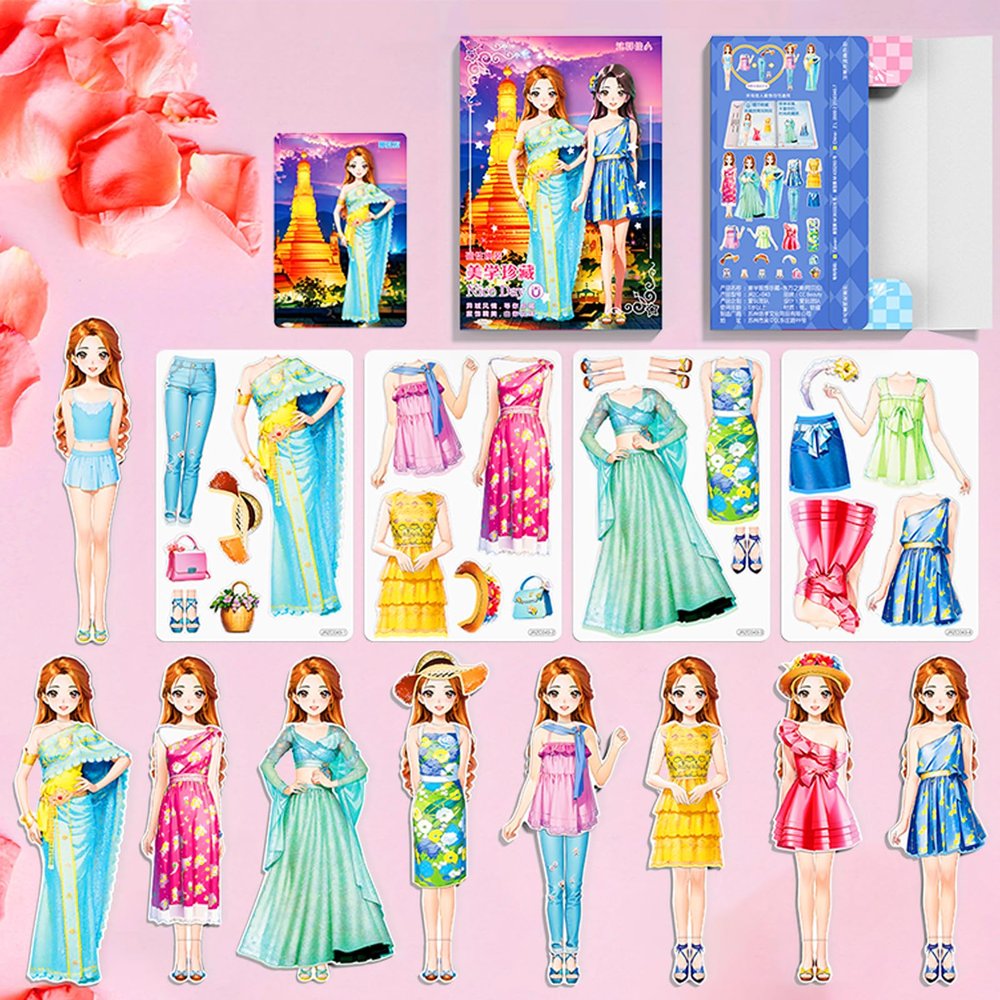 Daniel Axel Magnetic Dress Up Paper Doll,Magnet Princess Dress Up Dolls for Girls Ages 4-7,Travel Activities Road Trip Car Ride Interactive Learning Created Imagine Set Birthday Gift