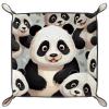 Animals Panda Dice Tray PU Leather Dice Rolling Tray Folding Dice Holder for Dice Games, Like RPG, DND and Other Table Games view 2