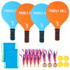 Beeplove 2 Sets Beach Games Toy Paddle Ball Set - Funny Paddleball Rackets Game, Outdoor Sports Toys for Kids Adults Family Games Yard Lawn Party Supplies, Beach Must Haves 2026, Blue Orange, Medium view 1