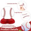12PCS Baseball Birthday Party Decorations Baseball Honeycomb Centerpieces Sports Themed Party Decorations Baseball Table Topper Baseball Centerpieces for Table Sport Birthday Baby Shower Supplies view 3