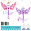 2 Pack Bubble Wands for Kids,Outdoor Party Birthday Bubble Toy for Toddlers,Light Up & Music Bubble Machine,Bubble Maker & Bubble Blower,Gift for Girls Age 3 4 5 6 Years Old.(Pink+Purple) view 1