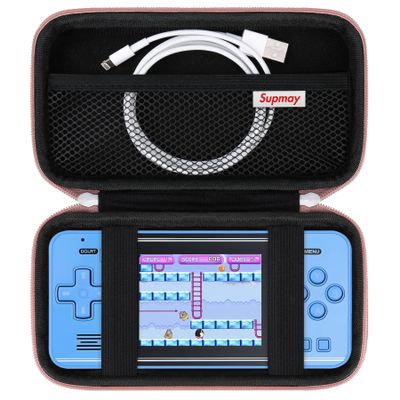 Supmay Carrying Case Compatible with Voichic 32 Bit Handheld Game Console for Kids Adults, Preloaded 135 Retro Portable Gaming Player Storage Holder Travel Bag with Mesh Pocket for USB Cable,Rose Gold