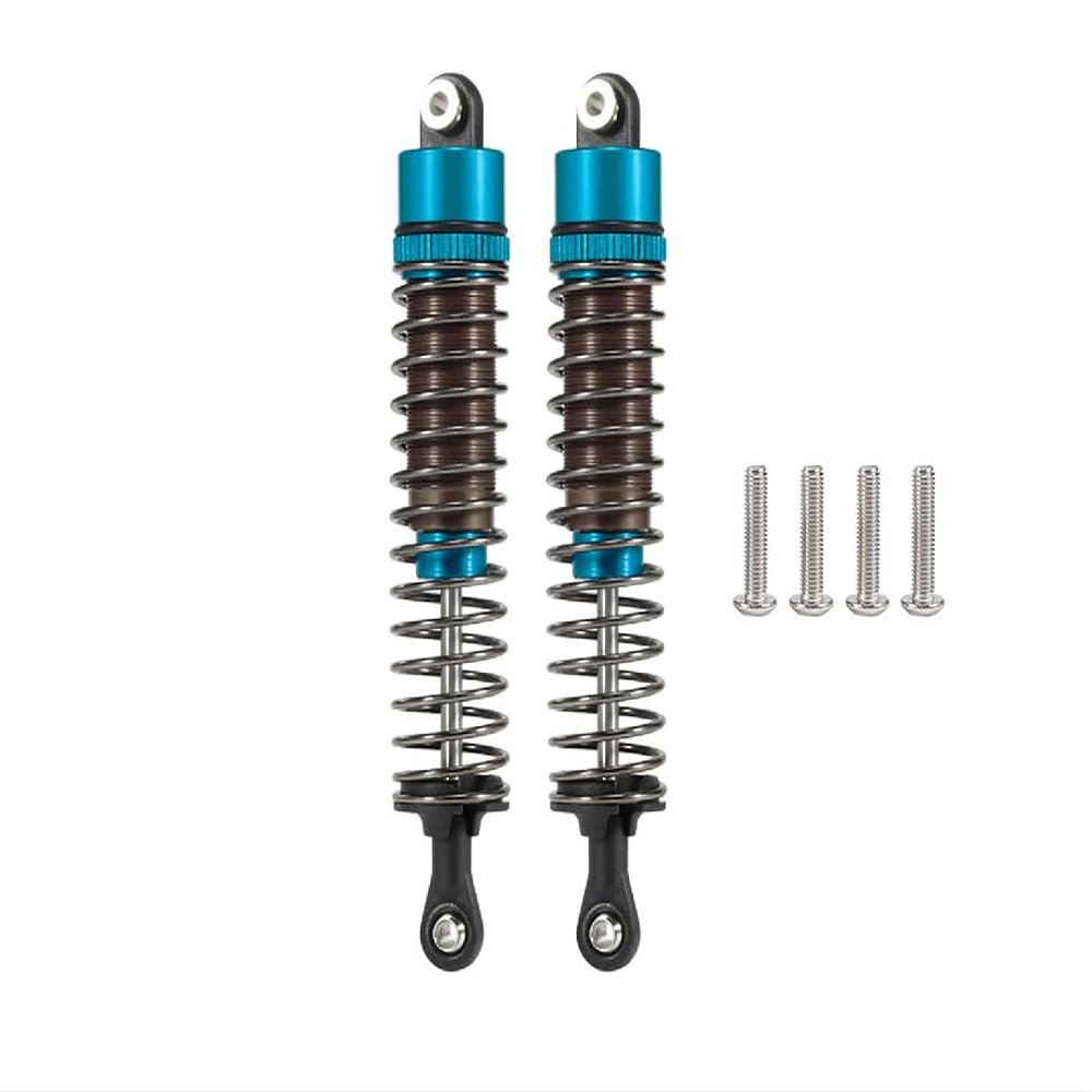 1/10 RC Oil Leakproof Shocks,2Pcs Adjustable Oil Filled Shocks 52mm-120mm for 1/10 RC Buggy Truggy On Road Touring Drift Cars Monster Trucks Upgrade Parts (2pcs 95mm blue)
