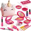 Pretend Makeup Kit for Toddlers Girls, Play Makeup Set for Kids 3-5, Unicorn Toy Purse with Fake Make up for Little Girls 4-6, Gifts for 3 4 5 6 7 8 Year Old view 1