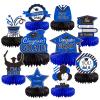 10PCS Graduation Decorations Class of 2025 Centerpieces, Congrats Grad Honeycomb Table Toppers for Graduation Party Favors, 2026 Graduation Party Decorations (10PCS, Blue & Black) view 1