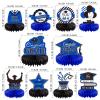 10PCS Graduation Decorations Class of 2025 Centerpieces, Congrats Grad Honeycomb Table Toppers for Graduation Party Favors, 2026 Graduation Party Decorations (10PCS, Blue & Black) view 2
