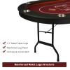 Upgrade 91'' Foldable Poker Table for 10 Players - Large Casino Table with Stainless Steel Cup Holders & Padded Rails - Texas Holdem Board Game Table - Perfect for Texas Casino Leisure Game view 2