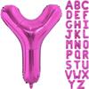 40 Inch Large Hot Pink Letter Y Balloons Alphabet Y Letter Balloons Foil Mylar Letter A Balloons for Birthday Party Anniversary New Year Graduation Wedding view 1