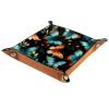 Tropical Butterflies Dice Tray PU Leather Dice Rolling Tray Folding Dice Holder for Dice Games, Like RPG, DND and Other Table Games view 1