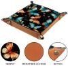 Tropical Butterflies Dice Tray PU Leather Dice Rolling Tray Folding Dice Holder for Dice Games, Like RPG, DND and Other Table Games view 3