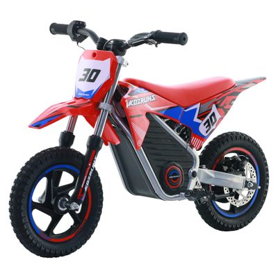 Blissskip Electric Dirt Bike for Boys Girls Ages 3-8, 250W High Racing Competition Grade Motorcycle, Up to 15.5MPH 3 Speed Settings Balance Bike, 12IN Off-Road Tires & Advanced Shock Absorption, Red