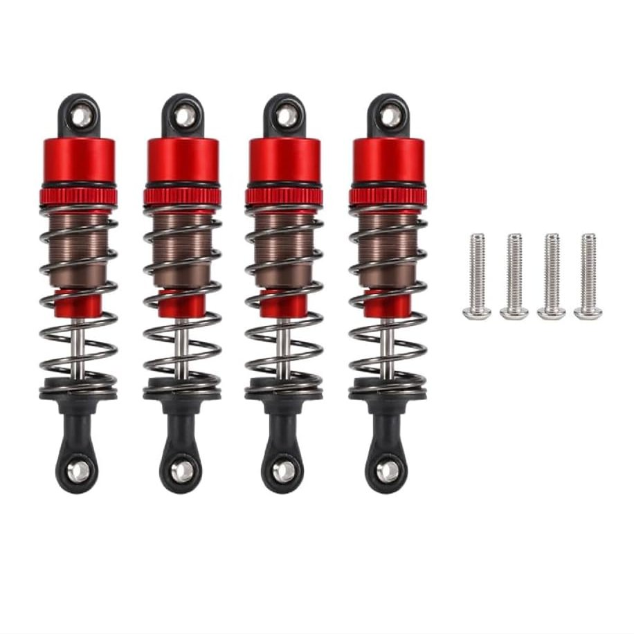1/10 RC Cars Oil Leakproof Shocks,4Pcs Adjustable Oil Filled Shocks 52mm-120mm for 1/10 RC Buggy Truggy On Road Touring Drift Cars Monster Trucks Upgrade Parts(4pcs 70mm red)