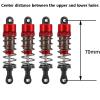 1/10 RC Cars Oil Leakproof Shocks,4Pcs Adjustable Oil Filled Shocks 52mm-120mm for 1/10 RC Buggy Truggy On Road Touring Drift Cars Monster Trucks Upgrade Parts(4pcs 70mm red) view 2