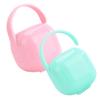 2pcs Portable Pacifier Storage to Clean Lidded Soother Box Pacifier Holder for Care Pp Material Travel-Friendly Design Pink and Green view 1