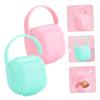 2pcs Portable Pacifier Storage to Clean Lidded Soother Box Pacifier Holder for Care Pp Material Travel-Friendly Design Pink and Green view 2