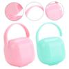 2pcs Portable Pacifier Storage to Clean Lidded Soother Box Pacifier Holder for Care Pp Material Travel-Friendly Design Pink and Green view 3