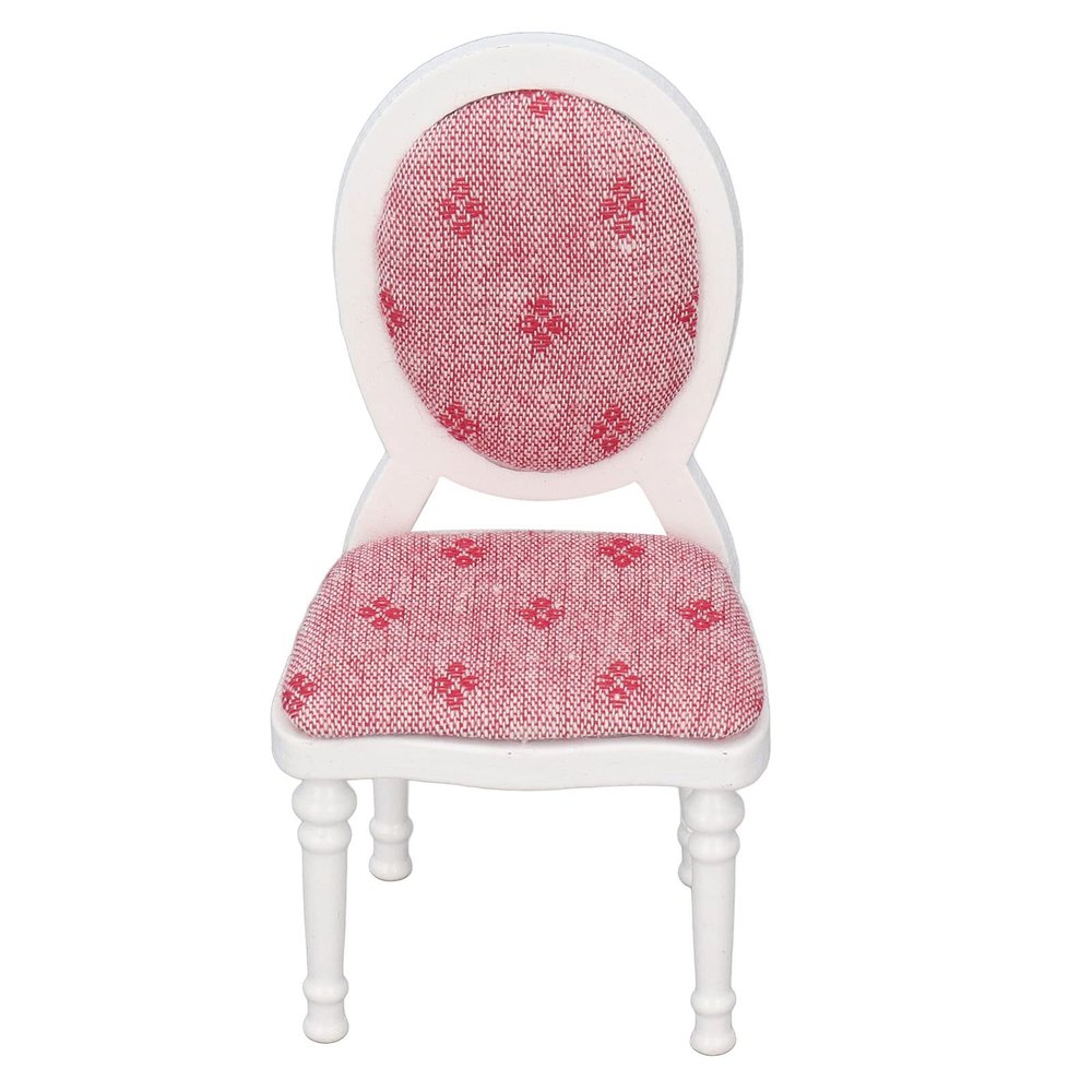 1:12 Retro Dollhouse Chair, White Mini Couch, Simulation Wooden Miniature Chair Furniture, High Back Chair, Dollhouse Furniture Ornaments for Decoration Ornament
