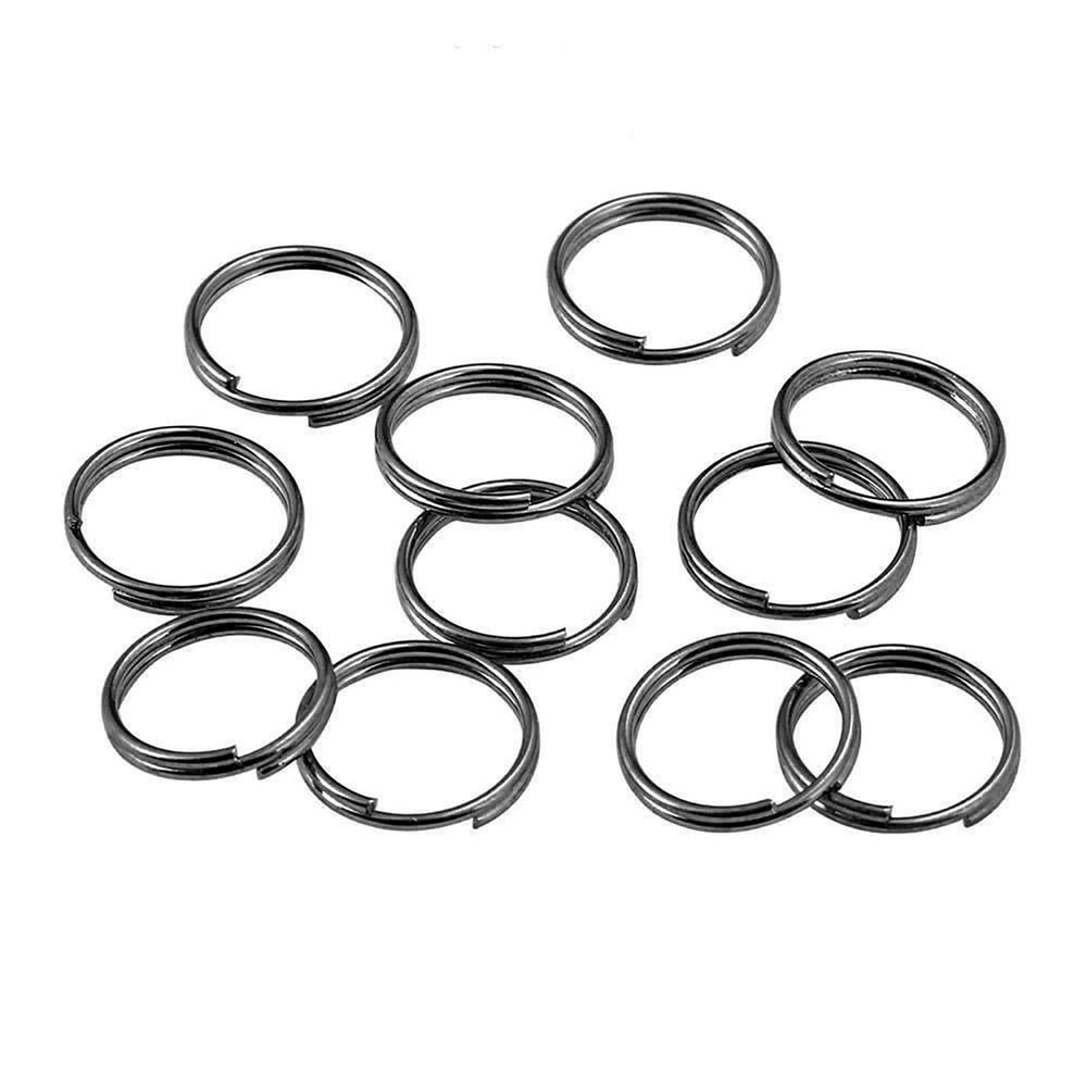 10pcs Double Open Split Jump Rings Connector Loop Findings for Jewellery Making Craft (16mm, Gun Metal Black)