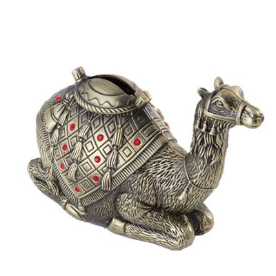 Abaodam Zinc Alloy Camel Piggy Bank for Boys and Girls Creative Cartoon Money Holder Golden Coin Bank for Saving Coins Fun Desktop Ornament for Home and Office