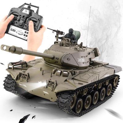 Ferthor Fun Heng Long 1/16 Scale RC Tanks,Remote Control 2.4ghz US M41A3 Walker Bulldog Tank Model,RC Tank for Adults with Sound and Light,Big Tank for Military Fans Age 14+