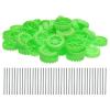 MECCANIXITY 50pcs Toy Car Wheels, 45mmx12mm Plastic Roll and 2mmx50mm Shaft Round Rod Axles for DIY RC Car Truck Boat Helicopter Model Part, Green view 1