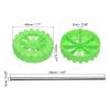 MECCANIXITY 50pcs Toy Car Wheels, 45mmx12mm Plastic Roll and 2mmx50mm Shaft Round Rod Axles for DIY RC Car Truck Boat Helicopter Model Part, Green view 2