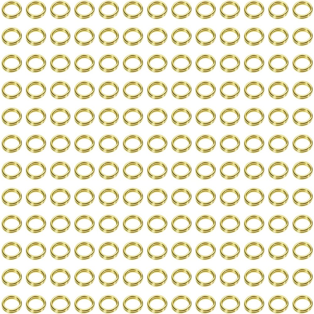 100pcs Double Jump Rings 18k Yellow Gold Strong No Fade Open Split Connector Loop Findings for Jewellery Making Craft (14mm)