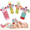 Infant Rattle Toys 0 to 3 Years, Baby Wrist Rattle Foot Finder Socks Set, Birthday Holiday Present for Newborn Boy Girl 0/3/4/6/7/8/9/12/18/24/36 Months Kids Toddler, Gift Box Package (4A-Pink) view 1