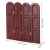 1: 12 Room Divider Wood Screen, Retro Dollhouse Furniture Miniature, Desktop Ornament, Portable Partition Reversible Freestanding Privacy for Home Furniture Decor (Red) view 3