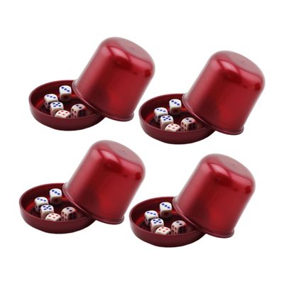 Vaguelly 4sets Thicken Dice Cups Cover Broken-Resistant Design for Ktv and Bar Games Includes Dices for Fun Dice Game