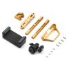 Aluminum Transmitter Protector Frame with Phone Holder Mount Clip Clamp Compatible for Flysky Noble NB4/NB4 Pro/NB4+ Plus Remote Control Bracket Holder Base RC Radio Controller Shell Support (Gold) view 2