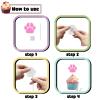 18 PCS Paw Print Cupcake Toppers for Girls Baby Shower Pink Glitter Bone Puppy Cake Toppers Dog Birthday Themed Party Decorations Let's Pawty Supplies view 4