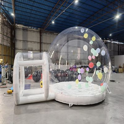 Alessia Cara Inflatable Bubble Bounce House with Pump and Blower, Clear Bubble Tent for Kids Party, White, Space Theme, 10FT Diameter, 5.3FT Tunnel (Bubble Tent)