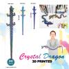 Dak Haan 30" Large 3D Printed Dragon,Flexible Articulated Crystal Dragon Fidget Toy,Cool Big Dragon Toy,Huge 3D Printed Dragon Gift for Girls Boys Kids Age 3-5 4-7 8-12 Years Old view 2