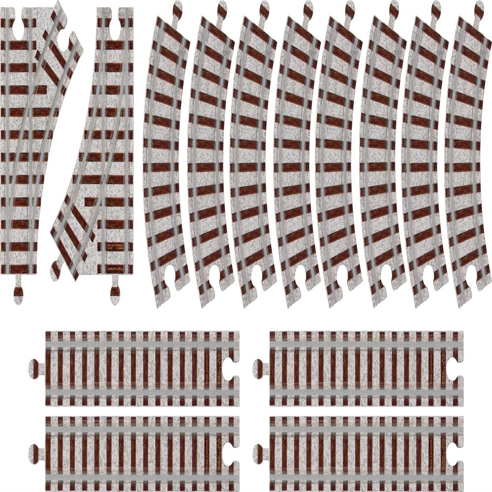 Wooden Train Track - Track Pack #1 - Made in USA - 14 Pieces