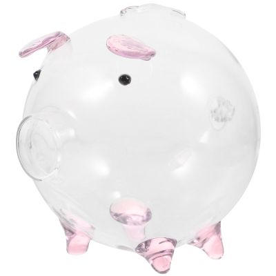 ibasenice Transparent Glass Piggy Bank Cute Pig-Shaped Money Pot for Boys and Girls Creative Decorative Desktop Decor for Boys and Girls