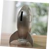 Abaodam 1pc Zinc Alloy Rocket-Shaped Coin Bank Creative Money Storage Pot for Home Decor Resistant Saving Container for Boys and Girls and Adults Silver view 2