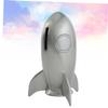 Abaodam 1pc Zinc Alloy Rocket-Shaped Coin Bank Creative Money Storage Pot for Home Decor Resistant Saving Container for Boys and Girls and Adults Silver view 3