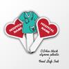 Custom Medical Staff Appreciation Cupcake Toppers, Plastic Personalized Cupcake Picks 2x4 Inches, Custom Hospital Name, Half Hearts and Half Scrubs, American-Made (50) view 3