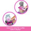 Barbie Mini BarbieLand Collectible Bakery Playset with 1.5-Inch Doll, Coffee Maker Station, Pastry Display and Seating Area for Storytelling Play view 3