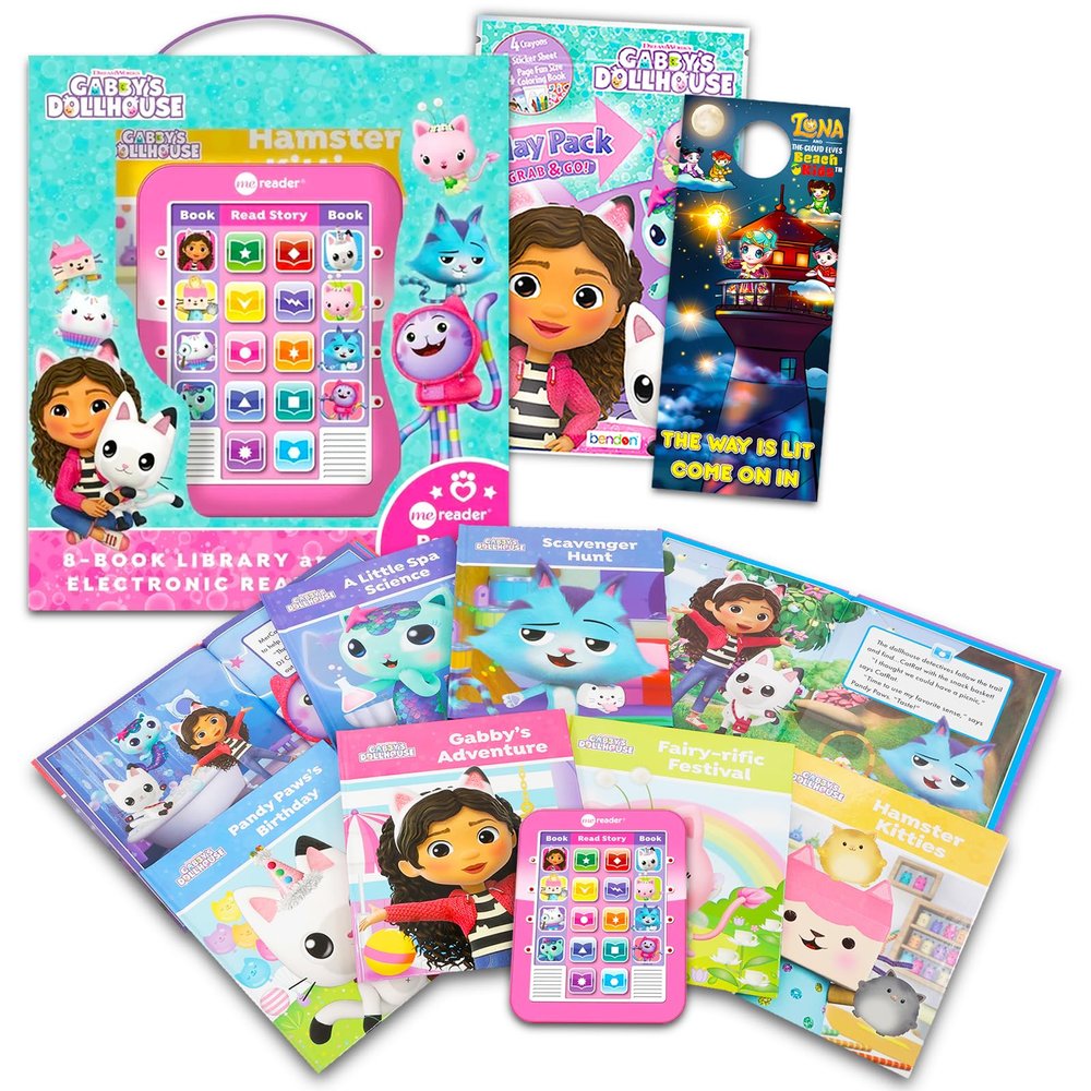 Gabby's Dollhouse Me Reader Electronic Reader 8 Book Bundle - Gabby's Dollhouse Books for Toddlers, Babies Featuring with Coloring Book, Stickers, More | Dreamworks Gabby's Dollhouse Learning Toys