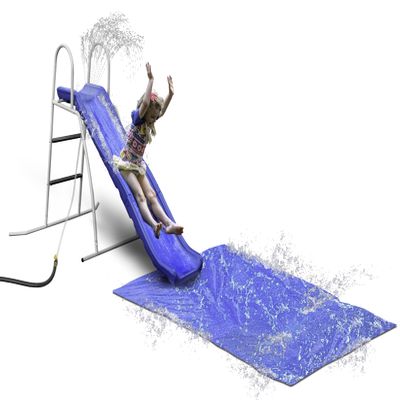 6' Water Wave Slide with 6' Sliding Tarp for Backyard Fun. Easy Assembly, Free Standing Slide with Built in Adjustable Water Sprinkler. 67" L x 46" W x 46" H, by XDP Recreation a USA Company