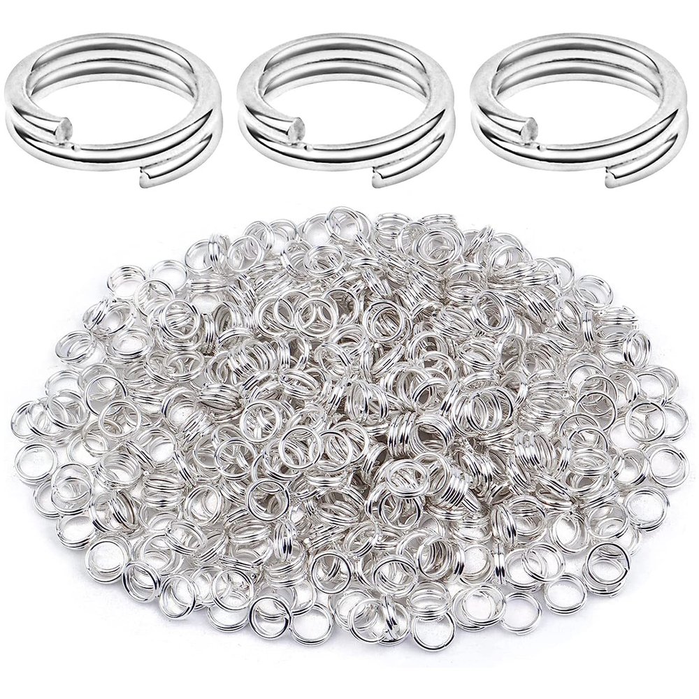 1000x Double Open Split Jump Rings Connector Loop Findings for Jewellery Making Craft Strong No Fade Bulk (20mm, Silver)