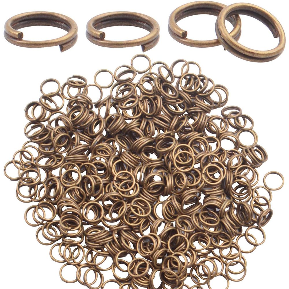 1000x Double Open Split Jump Rings Connector Loop Findings for Jewellery Making Craft Strong No Fade Bulk (14mm, Antique Bronze)