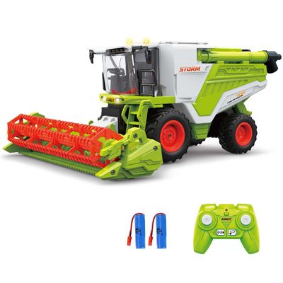 KNACKTOYZ RC Farm Tractor Toy for Kids, 2.4G Remote Control Combine Harvester Truck with Sounds, Lights & Spray, 1:24 High Simulation Toddlers Vehicle Toys, Christmas Birthday Gift for Boys Girls 3-8
