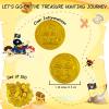 150Pcs Pirate Gold Coins Plastic Bulk St. Patrick's Pirate Gold Coins Novelty Party Favors, Pirate Party, Treasure Hunt Game and Party Favors view 3