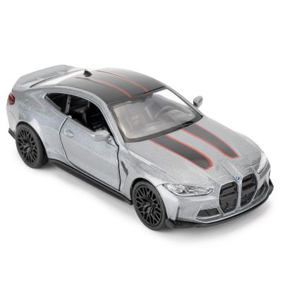 RMZ City 1/36 BMW M4 CSL Model Car, Alloy Toy Car with Pullback Function, Suitable for Collecting and Decorating Model Toys, Car Gifts for Boys and Girls (Grey)